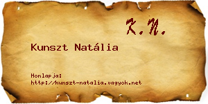 Kunszt Natália névjegykártya